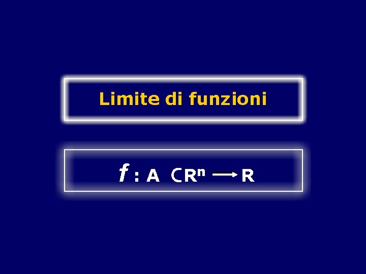 Limite di funzioni Rn f: A R 