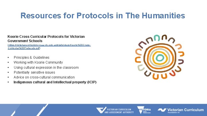 Resources for Protocols in The Humanities Koorie Cross Curricular Protocols for Victorian Government Schools