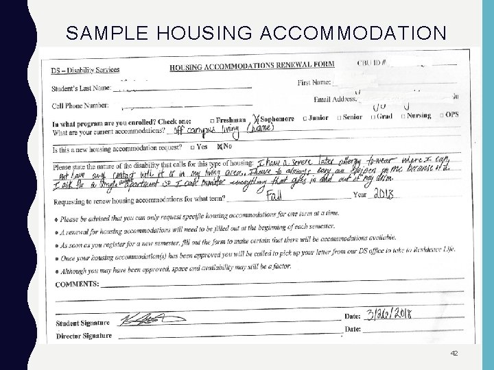 SAMPLE HOUSING ACCOMMODATION 42 