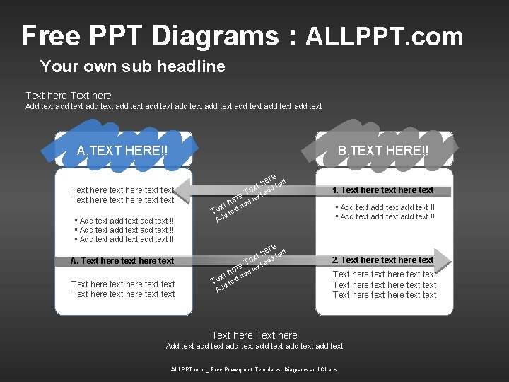Free PPT Diagrams : ALLPPT. com Your own sub headline Text here Add text