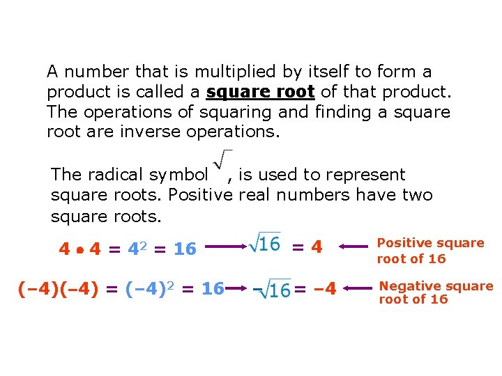 A number that is multiplied by itself to form a product is called a