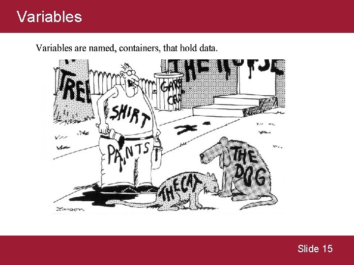Variables Slide 15 Variables Slide 15