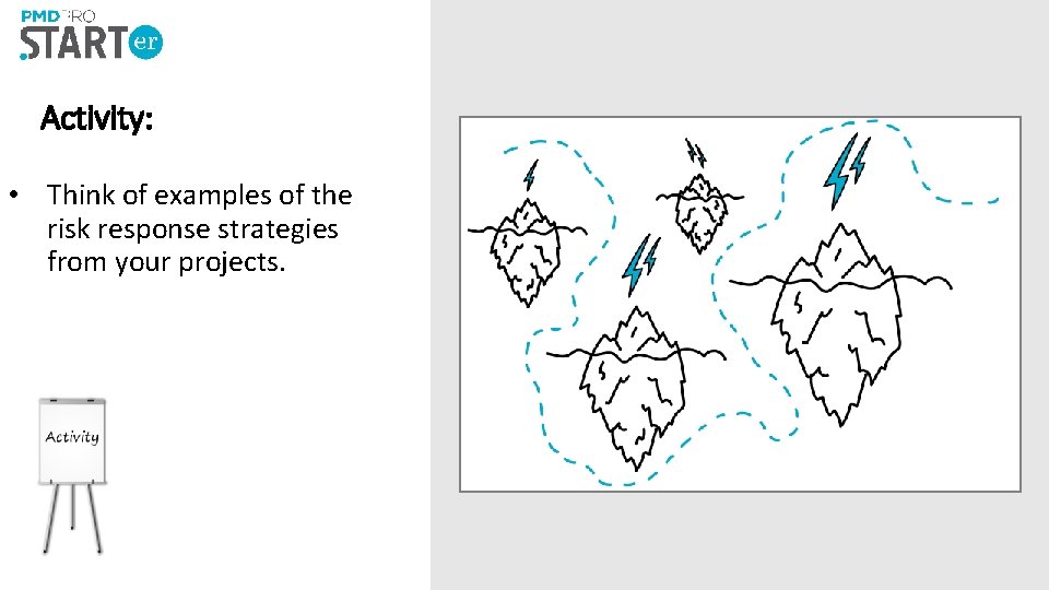 Activity: • Think of examples of the risk response strategies from your projects. 