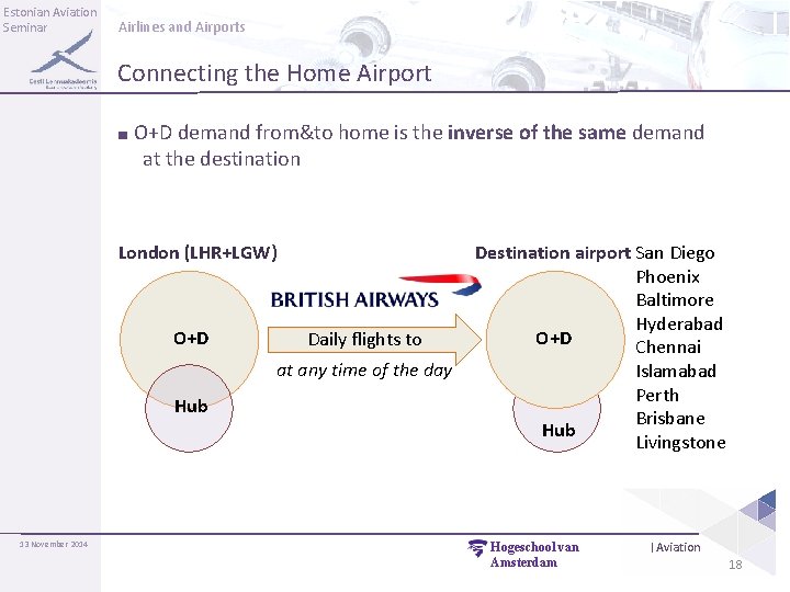 Estonian Aviation Seminar Airlines and Airports Connecting the Home Airport ■ O+D demand from&to