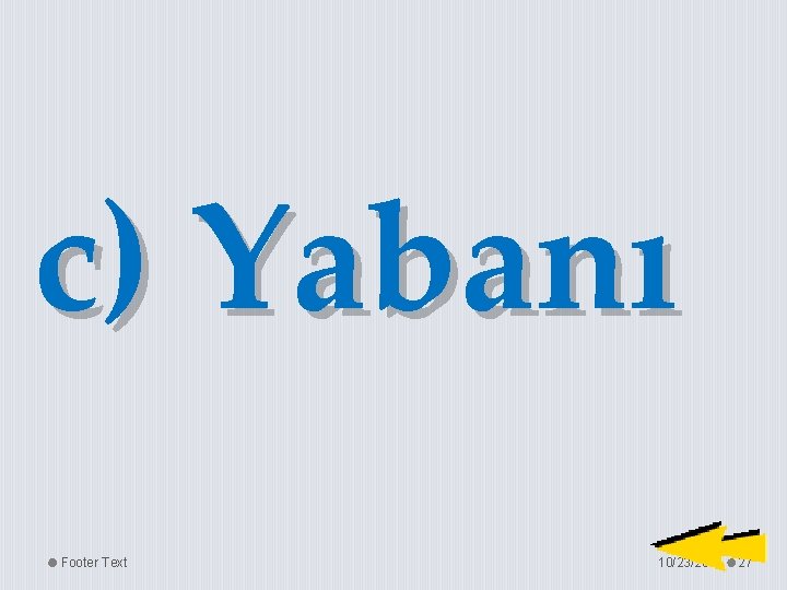 c) Yabanı Footer Text 10/23/2021 27 