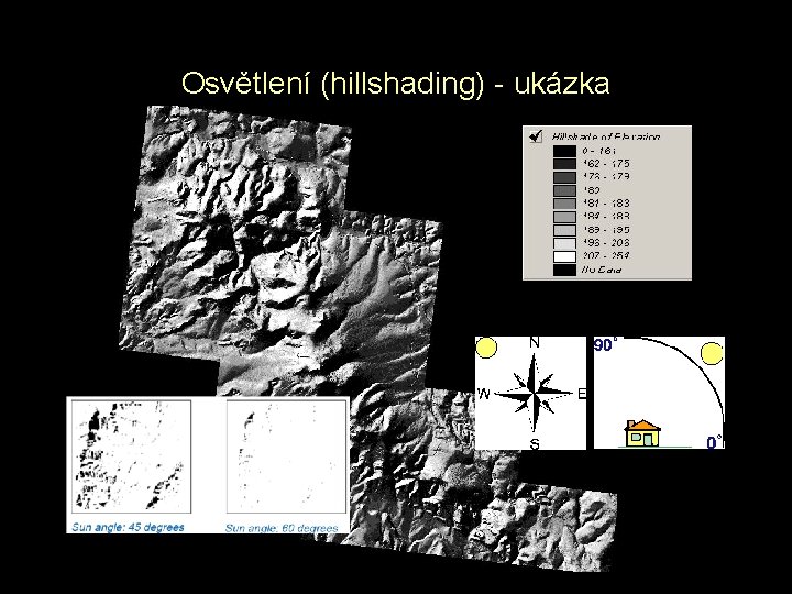 Osvětlení (hillshading) - ukázka 