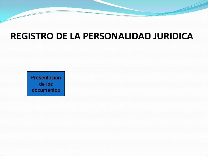 REGISTRO DE LA PERSONALIDAD JURIDICA Presentación de los documentos 