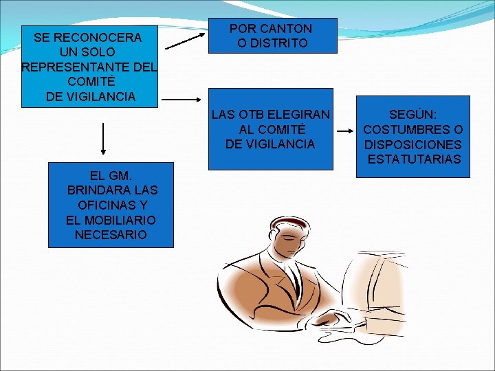 SE RECONOCERA UN SOLO REPRESENTANTE DEL COMITÉ DE VIGILANCIA POR CANTON O DISTRITO LAS