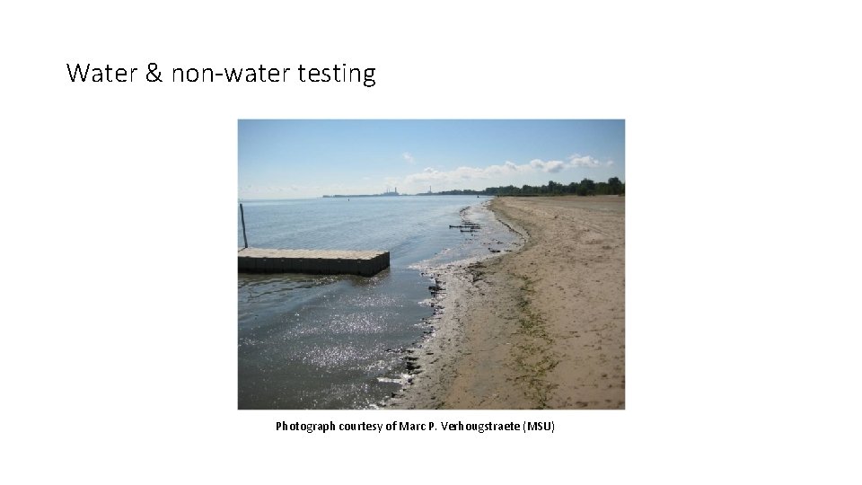 Water & non-water testing Photograph courtesy of Marc P. Verhougstraete (MSU) 