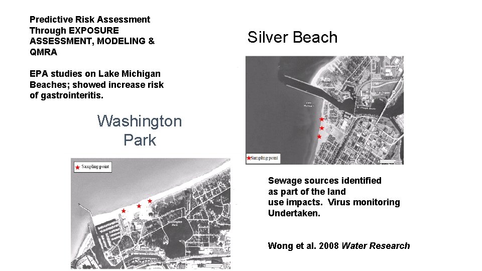 Predictive Risk Assessment Through EXPOSURE ASSESSMENT, MODELING & QMRA Silver Beach EPA studies on