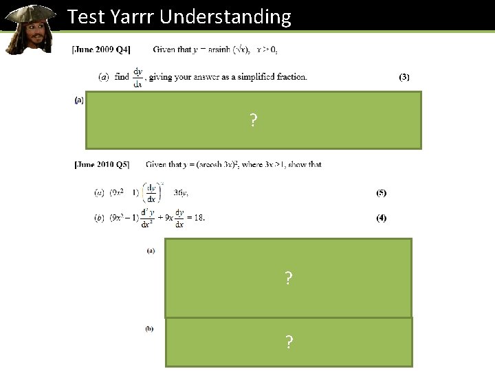 Test Yarrr Understanding ? ? ? 