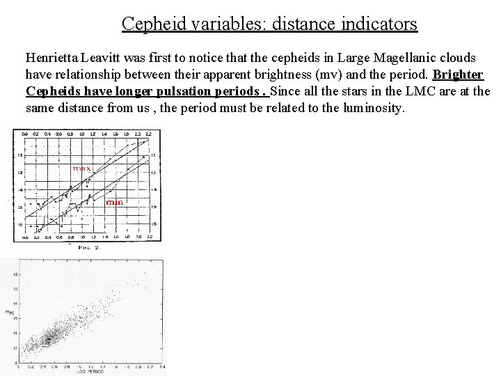 Cepheid variables: distance indicators Henrietta Leavitt was first to notice that the cepheids in