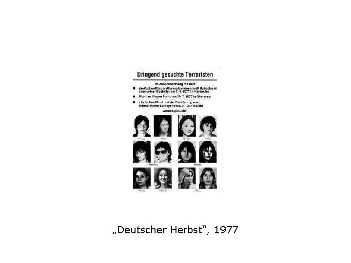 „Deutscher Herbst“, 1977 