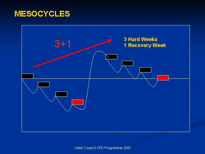 MESOCYCLES 3+1 3 Hard Weeks 1 Recovery Week Ulster Council CPD Programme 2007 