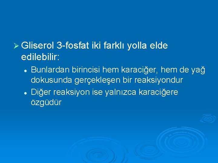 Ø Gliserol 3 -fosfat iki farklı yolla elde edilebilir: l l Bunlardan birincisi hem