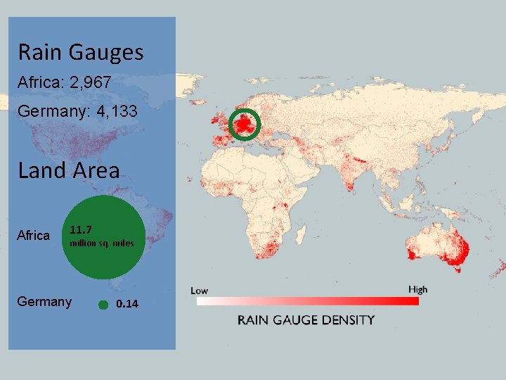 Rain Gauges Africa: 2, 967 Germany: 4, 133 Land Area Africa 11. 7 million