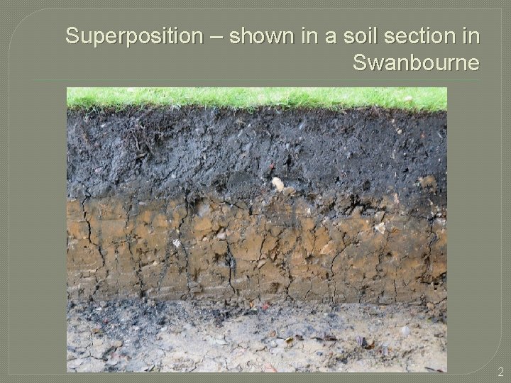 Superposition – shown in a soil section in Swanbourne CNR 27/11/10 2 