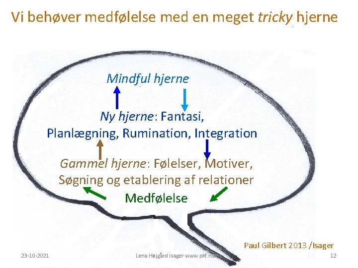 Vi behøver medfølelse med en meget tricky hjerne Sources of behaviour Mindful hjerne Ny