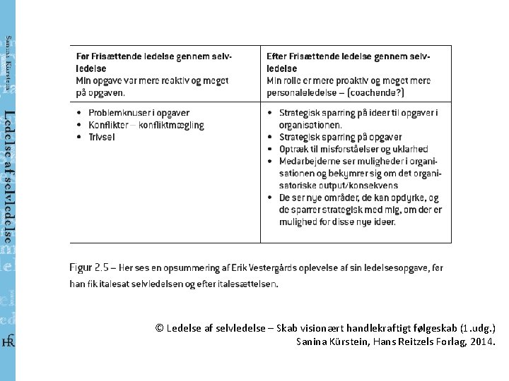 © Ledelse af selvledelse – Skab visionært handlekraftigt følgeskab (1. udg. ) Sanina Kürstein,