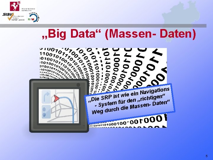 „Big Data“ (Massen- Daten) ations g i v a N ie ein w t