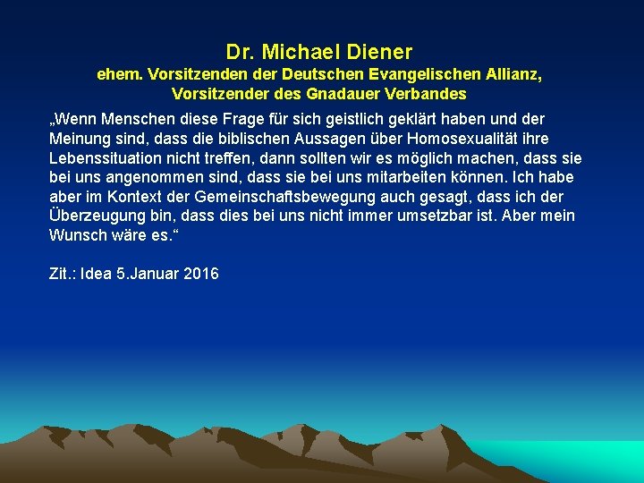 Dr. Michael Diener ehem. Vorsitzenden der Deutschen Evangelischen Allianz, Vorsitzender des Gnadauer Verbandes „Wenn