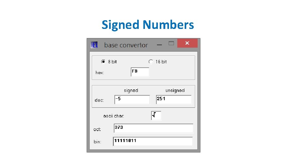 Signed Numbers Signed Numbers
