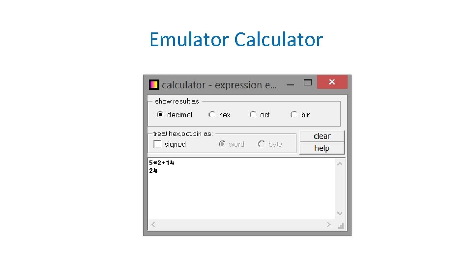 Emulator Calculator Emulator Calculator
