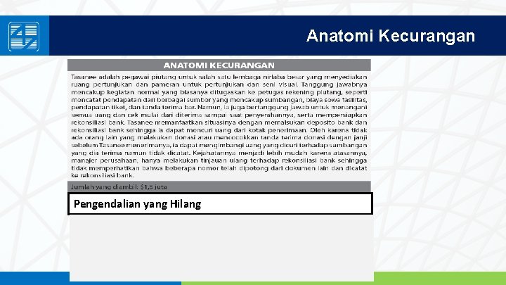 Anatomi Kecurangan Pengendalian yang Hilang www. penerbitsalemba. com 