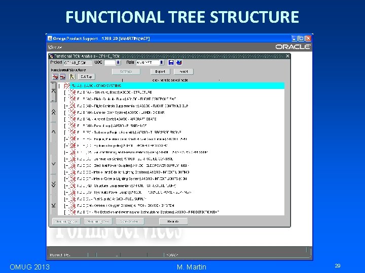 FUNCTIONAL TREE STRUCTURE OMUG 2013 M. Martin 29 