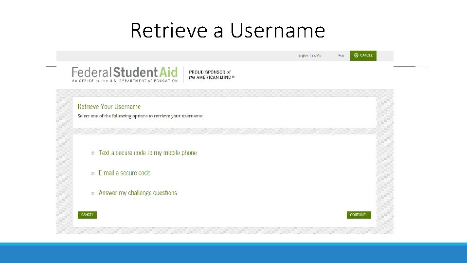 Retrieve a Username 