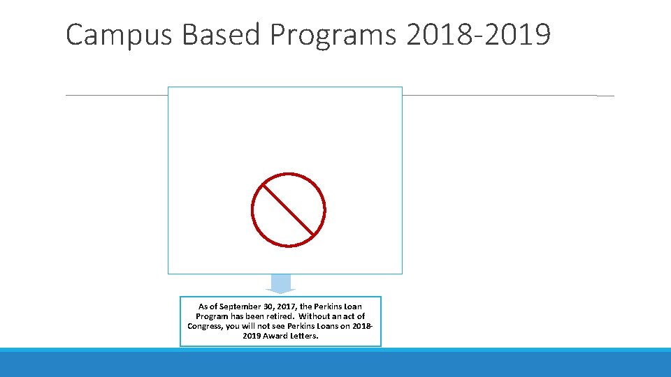 Campus Based Programs 2018 -2019 Federal Supplemental Education Opportunity Grant (SEOG) Federal Work Study