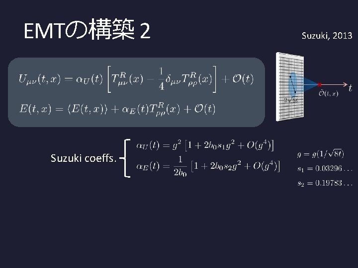 EMTの構築 2 Suzuki coeffs. Suzuki, 2013 