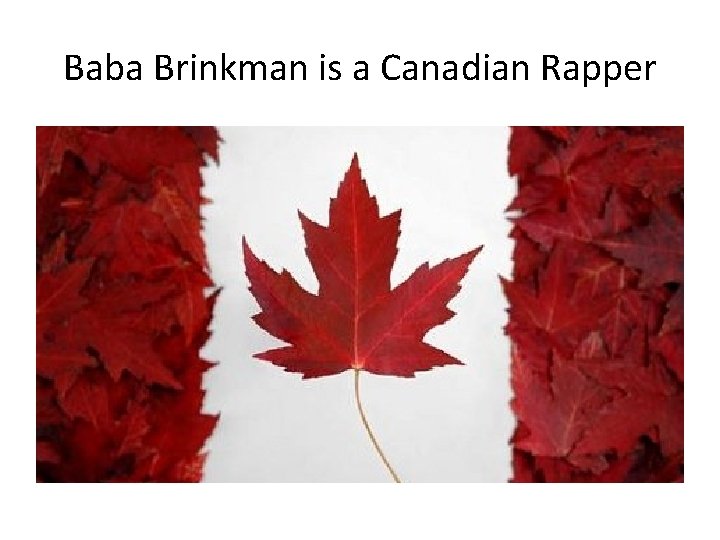 Baba Brinkman is a Canadian Rapper 