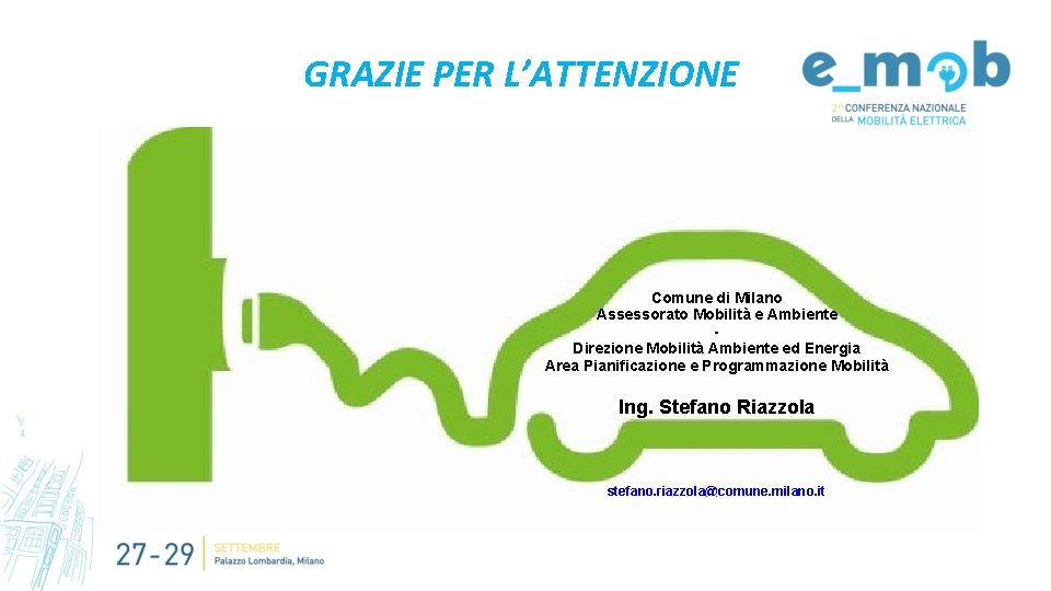 GRAZIE PER L’ATTENZIONE Comune di Milano Assessorato Mobilità e Ambiente Direzione Mobilità Ambiente ed