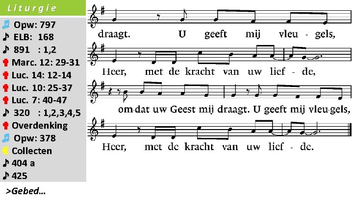 Liturgie ♬ Opw: 797 ♪ ELB: 168 ♪ 891 : 1, 2 ✟ Marc.