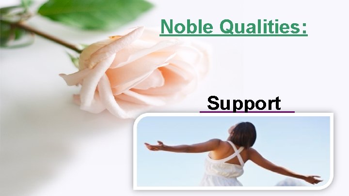 Noble Qualities: ______ Support 