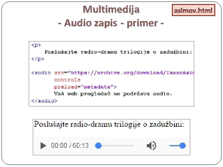 Multimedija - Audio zapis - primer - asimov. html 