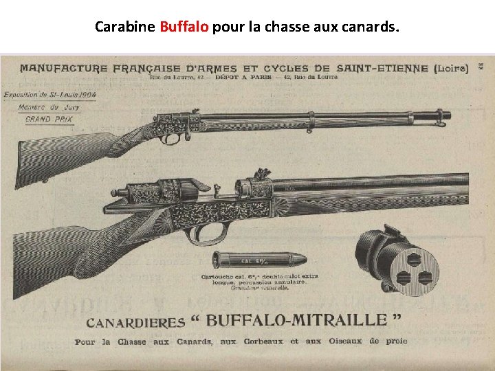 Carabine Buffalo pour la chasse aux canards. 