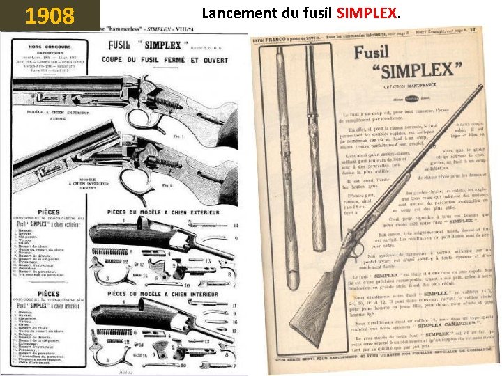1908 Lancement du fusil SIMPLEX 