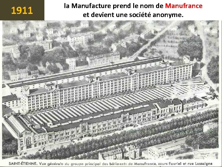 1911 la Manufacture prend le nom de Manufrance et devient une société anonyme. 