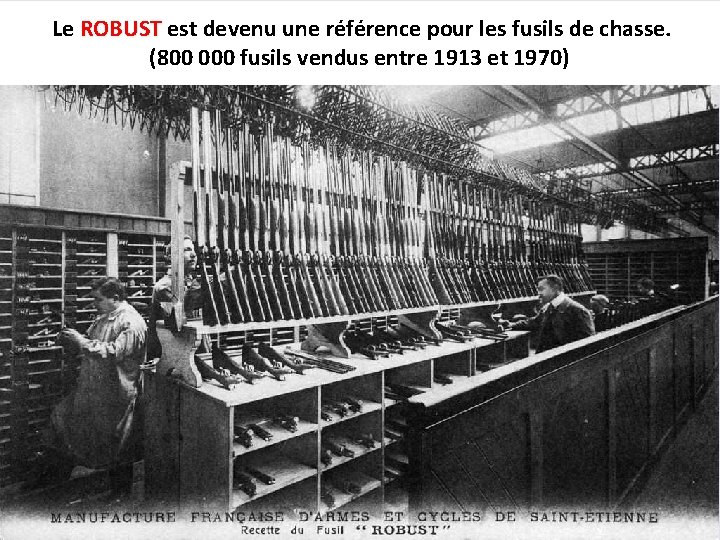 Le ROBUST est devenu une référence pour les fusils de chasse. (800 000 fusils