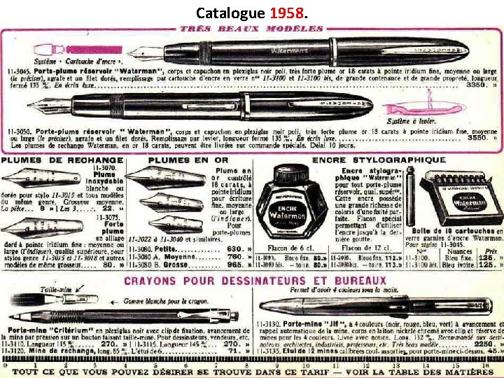 Catalogue 1958 