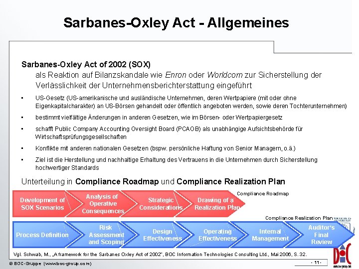 Sarbanes-Oxley Act - Allgemeines Sarbanes-Oxley Act of 2002 (SOX) als Reaktion auf Bilanzskandale wie