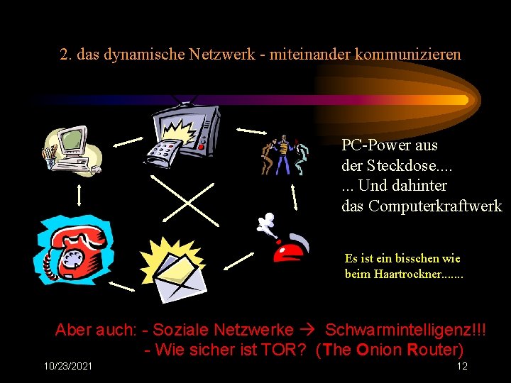 2. das dynamische Netzwerk - miteinander kommunizieren PC-Power aus der Steckdose. . . .