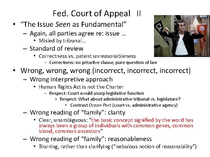 Fed. Court of Appeal II • “The Issue Seen as Fundamental” – Again, all