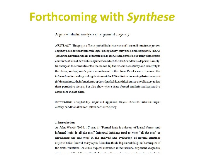 Forthcoming with Synthese 