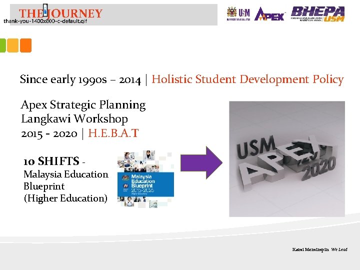 THE JOURNEY Since early 1990 s – 2014 | Holistic Student Development Policy Apex