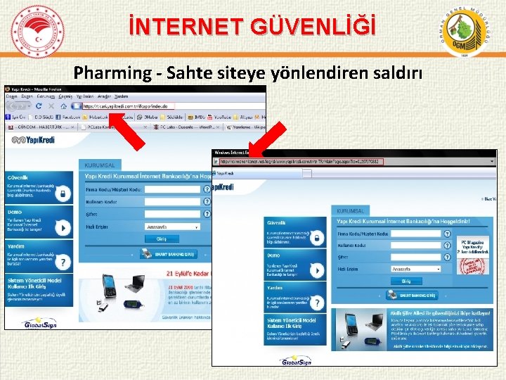 İNTERNET GÜVENLİĞİ Pharming - Sahte siteye yönlendiren saldırı 
