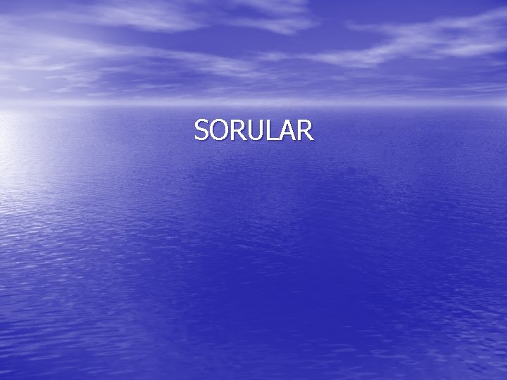 SORULAR 