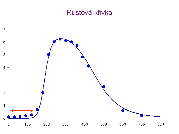 Růstová křivka Fáze zrychlujícího se růstu Čas [min] 